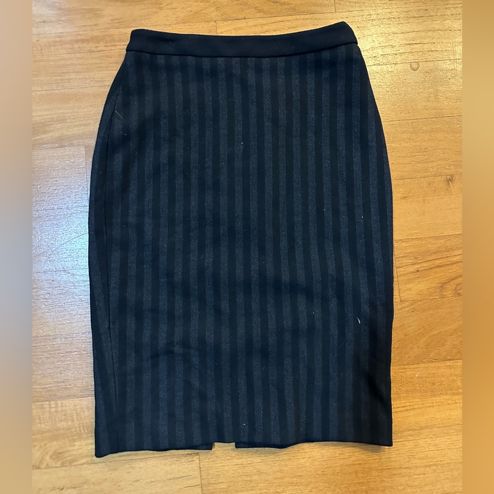 BCBG Striped Black Pencil Skirt